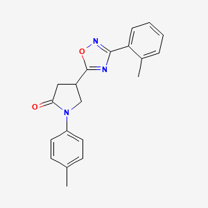 molecular formula C20H19N3O2 B6419046 1-(4-methylphenyl)-4-[3-(2-methylphenyl)-1,2,4-oxadiazol-5-yl]pyrrolidin-2-one CAS No. 946276-49-9