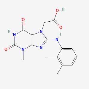 molecular formula C16H17N5O4 B6419065 2-{8-[(2,3-dimethylphenyl)amino]-3-methyl-2,6-dioxo-2,3,6,7-tetrahydro-1H-purin-7-yl}acetic acid CAS No. 946272-82-8