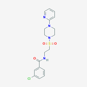 molecular formula C18H21ClN4O3S B6419111 3-chloro-N-(2-{[4-(pyridin-2-yl)piperazin-1-yl]sulfonyl}ethyl)benzamide CAS No. 946201-13-4
