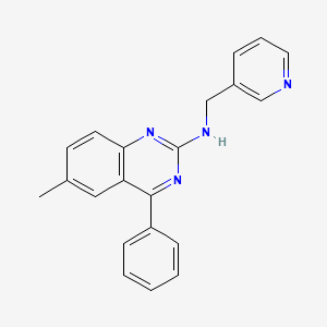 molecular formula C21H18N4 B6419141 6-methyl-4-phenyl-N-[(pyridin-3-yl)methyl]quinazolin-2-amine CAS No. 1018070-26-2