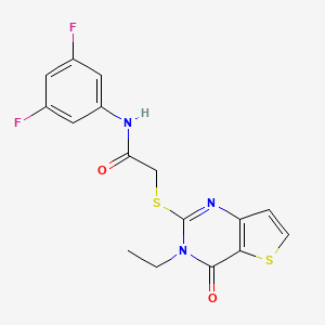 molecular formula C16H13F2N3O2S2 B6419155 N-(3,5-difluorophenyl)-2-({3-ethyl-4-oxo-3H,4H-thieno[3,2-d]pyrimidin-2-yl}sulfanyl)acetamide CAS No. 1030188-52-3