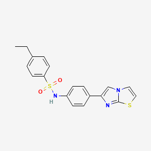 molecular formula C19H17N3O2S2 B6419165 4-ethyl-N-(4-{imidazo[2,1-b][1,3]thiazol-6-yl}phenyl)benzene-1-sulfonamide CAS No. 667910-44-3