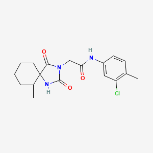 molecular formula C18H22ClN3O3 B6419172 N-(3-chloro-4-methylphenyl)-2-{6-methyl-2,4-dioxo-1,3-diazaspiro[4.5]decan-3-yl}acetamide CAS No. 561313-49-3