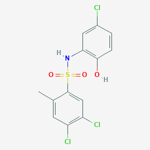 molecular formula C13H10Cl3NO3S B6419194 4,5-dichloro-N-(5-chloro-2-hydroxyphenyl)-2-methylbenzene-1-sulfonamide CAS No. 1170376-29-0