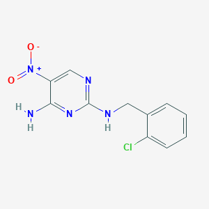 molecular formula C11H10ClN5O2 B6419230 N2-[(2-chlorophenyl)methyl]-5-nitropyrimidine-2,4-diamine CAS No. 1334369-77-5