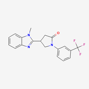molecular formula C19H16F3N3O B6419238 4-(1-methyl-1H-1,3-benzodiazol-2-yl)-1-[3-(trifluoromethyl)phenyl]pyrrolidin-2-one CAS No. 847395-09-9