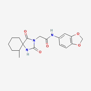 molecular formula C18H21N3O5 B6419252 N-(2H-1,3-benzodioxol-5-yl)-2-{6-methyl-2,4-dioxo-1,3-diazaspiro[4.5]decan-3-yl}acetamide CAS No. 727706-12-9