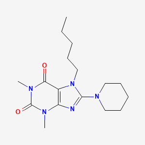 molecular formula C17H27N5O2 B6419272 1,3-dimethyl-7-pentyl-8-(piperidin-1-yl)-2,3,6,7-tetrahydro-1H-purine-2,6-dione CAS No. 868143-46-8