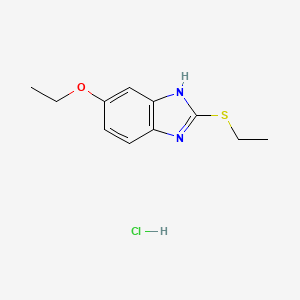 molecular formula C11H15ClN2OS B6419295 5-ethoxy-2-(ethylsulfanyl)-1H-1,3-benzodiazole hydrochloride CAS No. 5916-51-8