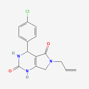molecular formula C15H14ClN3O2 B6419347 4-(4-chlorophenyl)-6-(prop-2-en-1-yl)-1H,2H,3H,4H,5H,6H,7H-pyrrolo[3,4-d]pyrimidine-2,5-dione CAS No. 863668-60-4