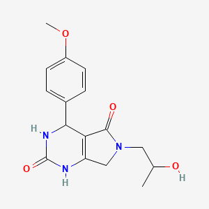 molecular formula C16H19N3O4 B6419356 6-(2-hydroxypropyl)-4-(4-methoxyphenyl)-1H,2H,3H,4H,5H,6H,7H-pyrrolo[3,4-d]pyrimidine-2,5-dione CAS No. 923203-53-6