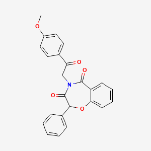 molecular formula C24H19NO5 B6419390 4-[2-(4-methoxyphenyl)-2-oxoethyl]-2-phenyl-2,3,4,5-tetrahydro-1,4-benzoxazepine-3,5-dione CAS No. 903862-39-5