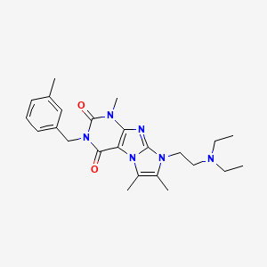 molecular formula C24H32N6O2 B6419392 8-[2-(diethylamino)ethyl]-1,6,7-trimethyl-3-[(3-methylphenyl)methyl]-1H,2H,3H,4H,8H-imidazo[1,2-g]purine-2,4-dione CAS No. 919010-27-8