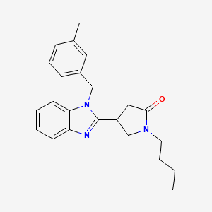 molecular formula C23H27N3O B6419400 1-butyl-4-{1-[(3-methylphenyl)methyl]-1H-1,3-benzodiazol-2-yl}pyrrolidin-2-one CAS No. 912901-44-1