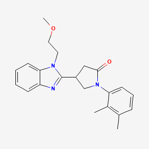 molecular formula C22H25N3O2 B6419408 1-(2,3-dimethylphenyl)-4-[1-(2-methoxyethyl)-1H-1,3-benzodiazol-2-yl]pyrrolidin-2-one CAS No. 915188-66-8