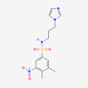 molecular formula C14H18N4O4S B6419417 N-[3-(1H-imidazol-1-yl)propyl]-3,4-dimethyl-5-nitrobenzene-1-sulfonamide CAS No. 898640-79-4