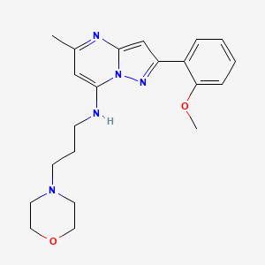 molecular formula C21H27N5O2 B6419459 2-(2-methoxyphenyl)-5-methyl-N-[3-(morpholin-4-yl)propyl]pyrazolo[1,5-a]pyrimidin-7-amine CAS No. 1015582-55-4