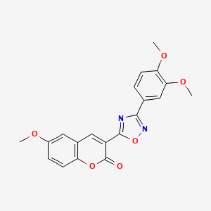 molecular formula C20H16N2O6 B6419463 3-[3-(3,4-dimethoxyphenyl)-1,2,4-oxadiazol-5-yl]-6-methoxy-2H-chromen-2-one CAS No. 892759-09-0