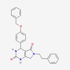 molecular formula C27H25N3O3 B6419472 4-[4-(benzyloxy)phenyl]-6-(2-phenylethyl)-1H,2H,3H,4H,5H,6H,7H-pyrrolo[3,4-d]pyrimidine-2,5-dione CAS No. 941120-90-7