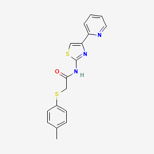 2-[(4-methylphenyl)sulfanyl]-N-[4-(pyridin-2-yl)-1,3-thiazol-2-yl]acetamide