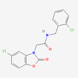 molecular formula C16H12Cl2N2O3 B6419483 2-(5-chloro-2-oxo-2,3-dihydro-1,3-benzoxazol-3-yl)-N-[(2-chlorophenyl)methyl]acetamide CAS No. 951895-56-0