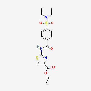 molecular formula C17H21N3O5S2 B6419499 ethyl 2-[4-(diethylsulfamoyl)benzamido]-1,3-thiazole-4-carboxylate CAS No. 325723-92-0