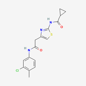 molecular formula C16H16ClN3O2S B6419551 N-(4-{[(3-chloro-4-methylphenyl)carbamoyl]methyl}-1,3-thiazol-2-yl)cyclopropanecarboxamide CAS No. 921777-71-1