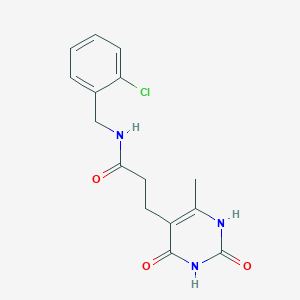 molecular formula C15H16ClN3O3 B6419597 N-[(2-chlorophenyl)methyl]-3-(6-methyl-2,4-dioxo-1,2,3,4-tetrahydropyrimidin-5-yl)propanamide CAS No. 1105201-92-0
