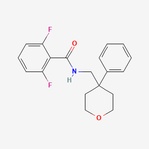 2,6-difluoro-N-[(4-phenyloxan-4-yl)methyl]benzamide