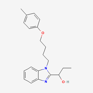 molecular formula C21H26N2O2 B6419721 1-{1-[4-(4-methylphenoxy)butyl]-1H-1,3-benzodiazol-2-yl}propan-1-ol CAS No. 876901-31-4