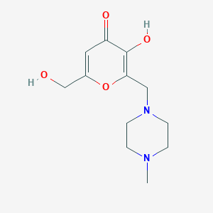 molecular formula C12H18N2O4 B6419734 3-hydroxy-6-(hydroxymethyl)-2-[(4-methylpiperazin-1-yl)methyl]-4H-pyran-4-one CAS No. 90293-63-3