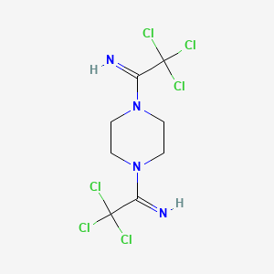 molecular formula C8H10Cl6N4 B6419741 2,2,2-trichloro-1-[4-(2,2,2-trichloroethanimidoyl)piperazin-1-yl]ethan-1-imine CAS No. 324061-58-7