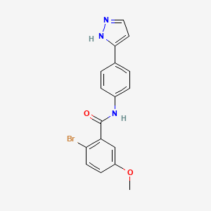 molecular formula C17H14BrN3O2 B6419759 2-bromo-5-methoxy-N-[4-(1H-pyrazol-3-yl)phenyl]benzamide CAS No. 1197863-21-0