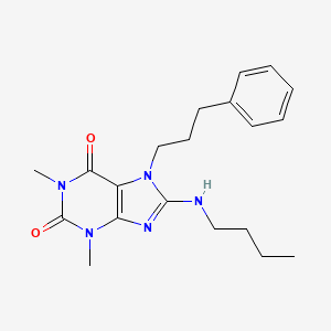 molecular formula C20H27N5O2 B6419776 8-(butylamino)-1,3-dimethyl-7-(3-phenylpropyl)-2,3,6,7-tetrahydro-1H-purine-2,6-dione CAS No. 377057-27-7