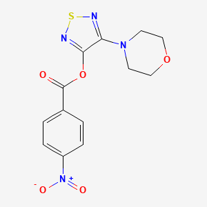 molecular formula C13H12N4O5S B6419797 4-(morpholin-4-yl)-1,2,5-thiadiazol-3-yl 4-nitrobenzoate CAS No. 501104-17-2