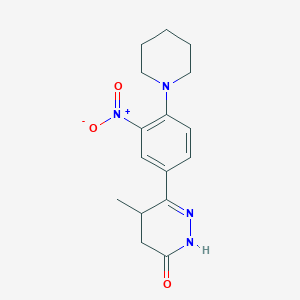 molecular formula C16H20N4O3 B6419803 5-methyl-6-[3-nitro-4-(piperidin-1-yl)phenyl]-2,3,4,5-tetrahydropyridazin-3-one CAS No. 328104-80-9