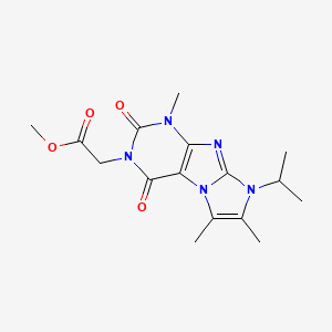 molecular formula C16H21N5O4 B6419824 methyl 2-[1,6,7-trimethyl-2,4-dioxo-8-(propan-2-yl)-1H,2H,3H,4H,8H-imidazo[1,2-g]purin-3-yl]acetate CAS No. 878734-85-1