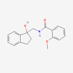 molecular formula C18H19NO3 B6419847 N-[(1-hydroxy-2,3-dihydro-1H-inden-1-yl)methyl]-2-methoxybenzamide CAS No. 1396676-85-9