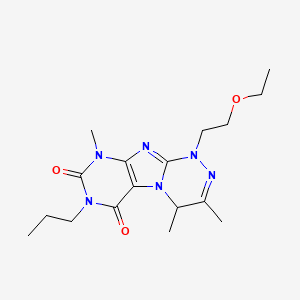 molecular formula C17H26N6O3 B6419860 1-(2-ethoxyethyl)-3,4,9-trimethyl-7-propyl-1H,4H,6H,7H,8H,9H-[1,2,4]triazino[4,3-g]purine-6,8-dione CAS No. 919025-69-7