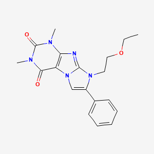 molecular formula C19H21N5O3 B6419866 8-(2-ethoxyethyl)-1,3-dimethyl-7-phenyl-1H,2H,3H,4H,8H-imidazo[1,2-g]purine-2,4-dione CAS No. 919037-74-4