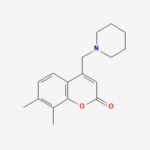 molecular formula C17H21NO2 B6419871 7,8-dimethyl-4-[(piperidin-1-yl)methyl]-2H-chromen-2-one CAS No. 846600-66-6