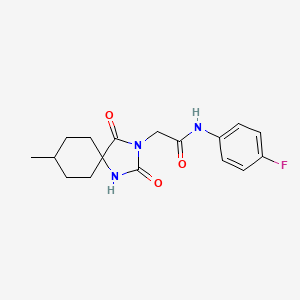 N-(4-fluorophenyl)-2-{8-methyl-2,4-dioxo-1,3-diazaspiro[4.5]decan-3-yl}acetamide