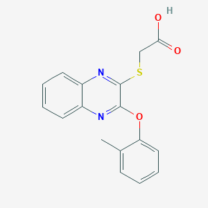 molecular formula C17H14N2O3S B6419928 2-{[3-(2-methylphenoxy)quinoxalin-2-yl]sulfanyl}acetic acid CAS No. 950269-89-3