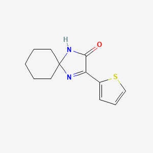 molecular formula C12H14N2OS B6419929 3-(thiophen-2-yl)-1,4-diazaspiro[4.5]dec-3-en-2-one CAS No. 932976-00-6