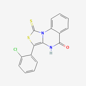 molecular formula C16H9ClN2OS2 B6419934 3-(2-chlorophenyl)-1-sulfanylidene-1H,4H,5H-[1,3]thiazolo[3,4-a]quinazolin-5-one CAS No. 950258-80-7