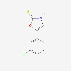 molecular formula C9H6ClNOS B6419940 5-(3-chlorophenyl)-2,3-dihydro-1,3-oxazole-2-thione CAS No. 950272-78-3