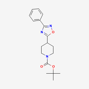 molecular formula C18H23N3O3 B6419962 叔丁基4-(3-苯基-1,2,4-噁二唑-5-基)哌啶-1-甲酸乙酯 CAS No. 276236-86-3