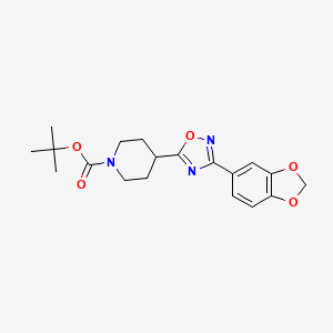 molecular formula C19H23N3O5 B6419966 tert-butyl 4-[3-(2H-1,3-benzodioxol-5-yl)-1,2,4-oxadiazol-5-yl]piperidine-1-carboxylate CAS No. 1001467-36-2
