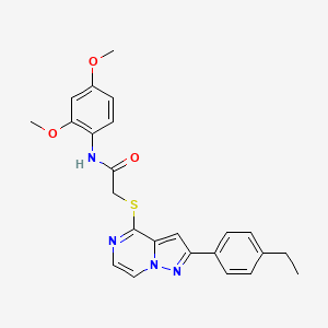 molecular formula C24H24N4O3S B6419980 N-(2,4-dimethoxyphenyl)-2-{[2-(4-ethylphenyl)pyrazolo[1,5-a]pyrazin-4-yl]sulfanyl}acetamide CAS No. 1040650-38-1