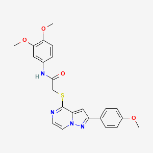 molecular formula C23H22N4O4S B6420015 N-(3,4-dimethoxyphenyl)-2-{[2-(4-methoxyphenyl)pyrazolo[1,5-a]pyrazin-4-yl]sulfanyl}acetamide CAS No. 1021228-56-7
